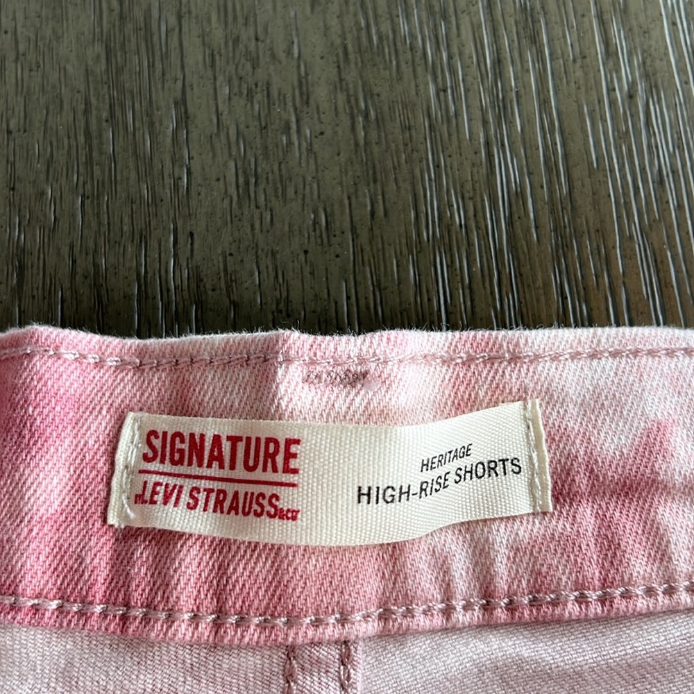 Levi’s pink tye dye heritage high rise raw denim shorts sz 12 | grunge festival - Picture 8 of 10